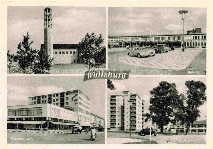WOLFSBURG Kirche Bahnhof Porschestrasse Hochhaus Altersheim