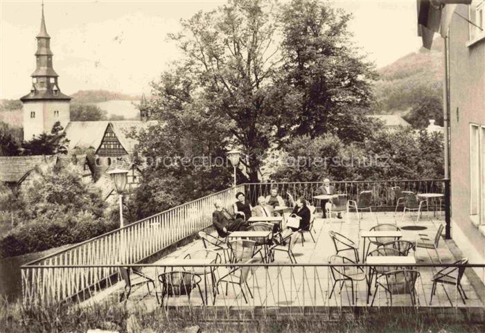 Uder Eichsfeld Thueringen FDGB-Verpflegungsheim Solidaritaet Terrasse