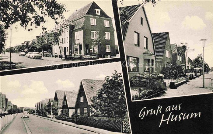 Husum  Nordfriesland Strassenpartien Wohnhaeuser Centra Einkaufsladen