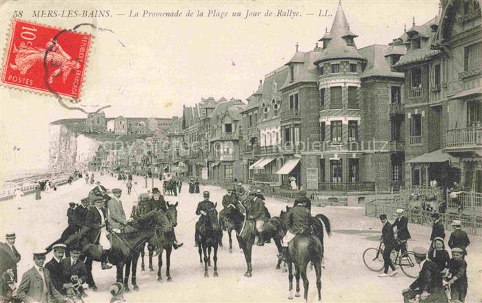 MERS-LES-BAINS MERS-SUR-MER Abbeville 80 Somme Promenade de la plage un jour de