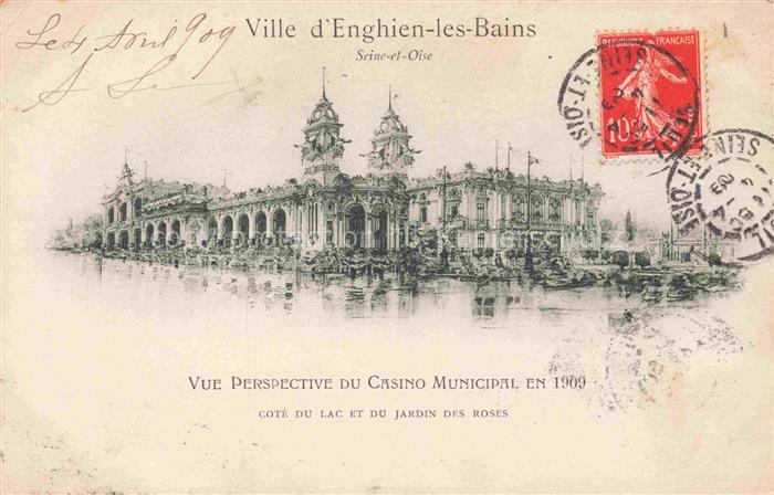 Enghien-les-Bains SARCELLES 95 Val-d Oise Vue perspective du Casino Municipal