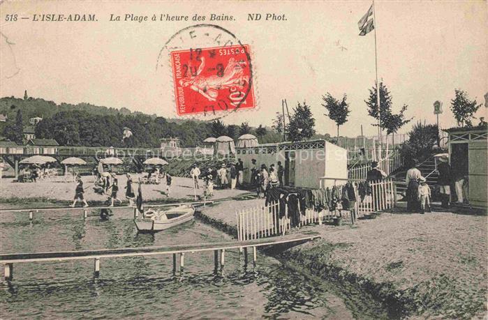 L Isle-Adam PONTOISE 95 Val-d Oise La plage à l'heure des bains