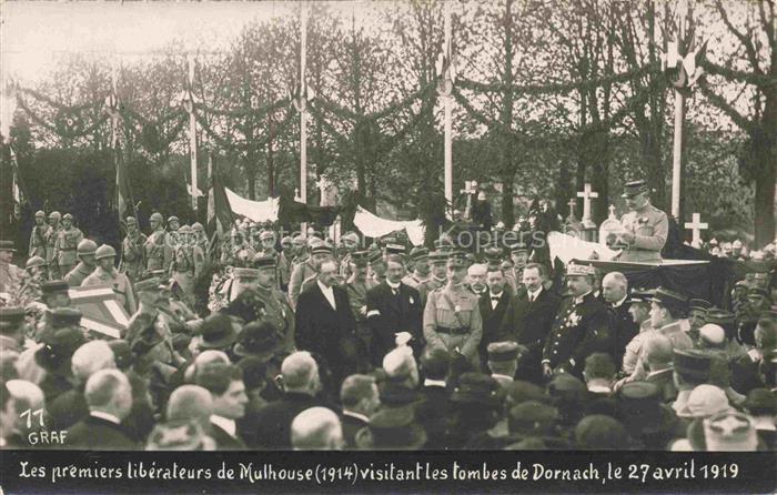 Dornach  Mulhouse 68 Haut-Rhin Les premiers libérateurs de Mulhouse visitant les