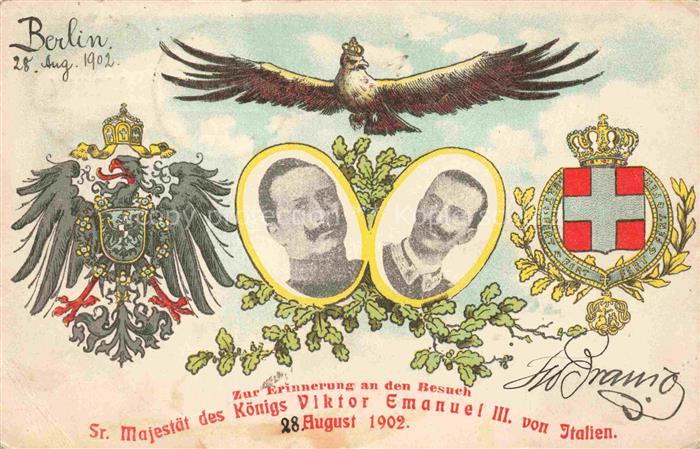 BERLIN  CITY Zur Erinnerung an Besuch von Sr. Majestaet des Koenigs Viktor Emanu