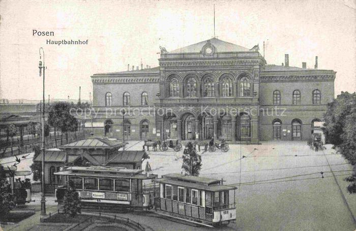 Posen  POZNAN PL Hauptbahnhof Strassenbahn Feldpost