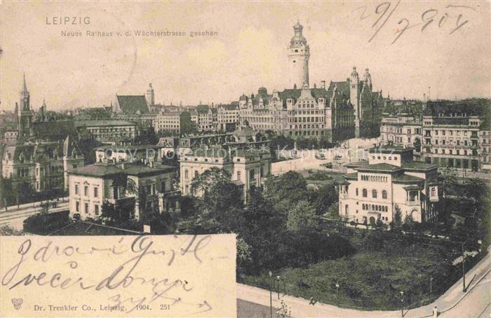 LEIPZIG Sachsen Neues Rathaus von der Waechterstrasse gesehen