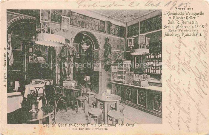 BERLIN  CITY Rheinische Weinquelle Kloster-Keller Kuenstlerkonzerte