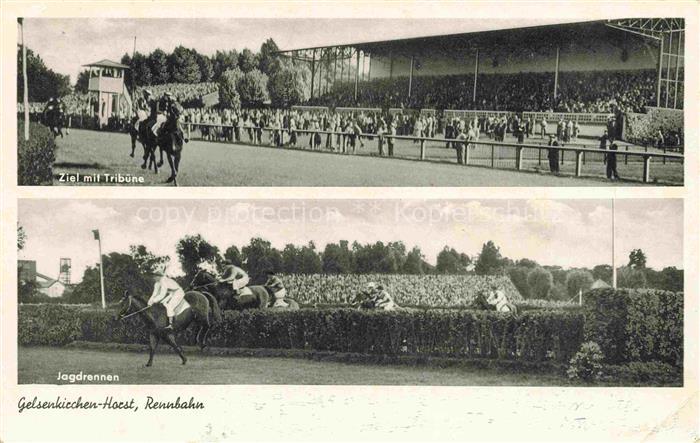 Horst Gelsenkirchen NRW Pferderennbahn Ziel mit Tribuene