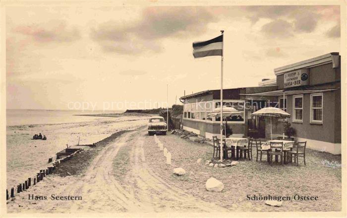 Schoenhagen Brodersby Ostseebad Gaststaette Restaurant Haus Seestern am Strand