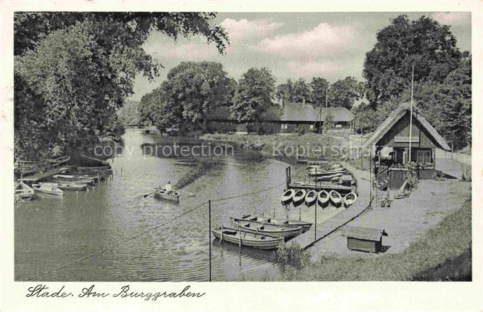 Stade  Elbe Niedersachsen Partie am Burggraben Anleger
