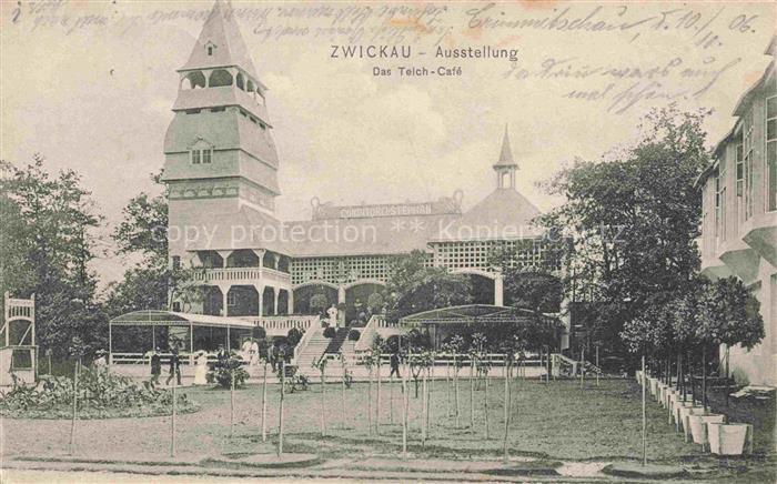 ZWICKAU  Sachsen Ausstellung Teich-Café
