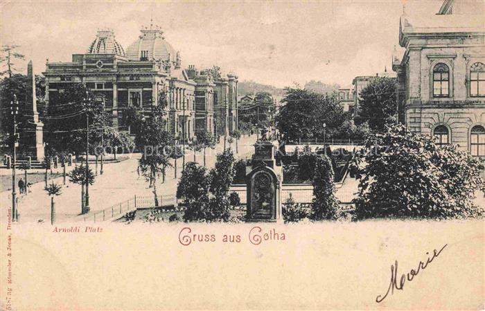 GOTHA  Thueringen Arnoldi Platz Deutsche Reichspost