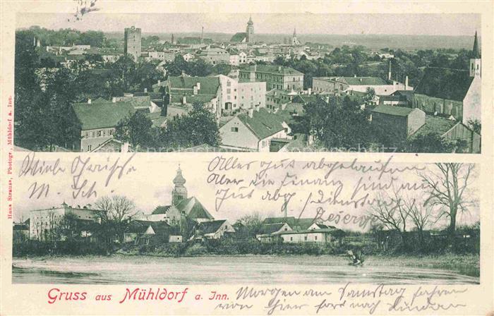Muehldorf  Inn Bayern Panorama Blick zur Kirche