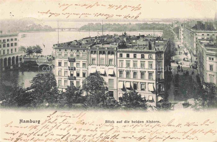 HAMBURG  CITY Panorama Blick auf die beiden Alstern