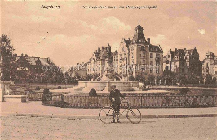 AUGSBURG  CITY Prinzregentenbrunnen mit Prinzregentenplatz