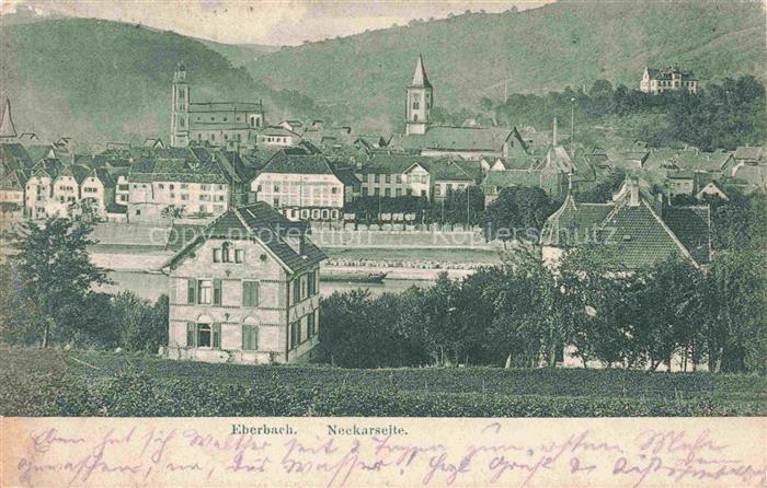 Eberbach Baden Neckar HEIDELBERG BW Ansicht mit Kirche