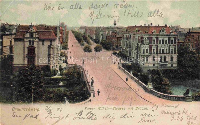 BRAUNSCHWEIG  CITY Kaiser Wilhelm Strasse mit Bruecke