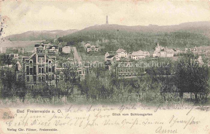 Bad Freienwalde Oder Brandenburg Panorama Blick vom Schlossgarten