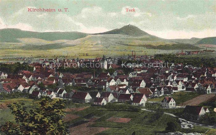 Kirchheim  Teck Esslingen BW Panorama Blick zur Burg Teck