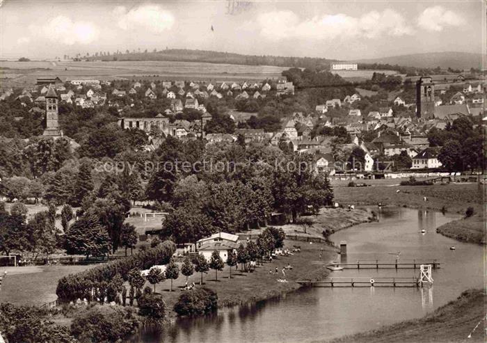BAD HERSFELD Stadtpanorama mit Campingplatz