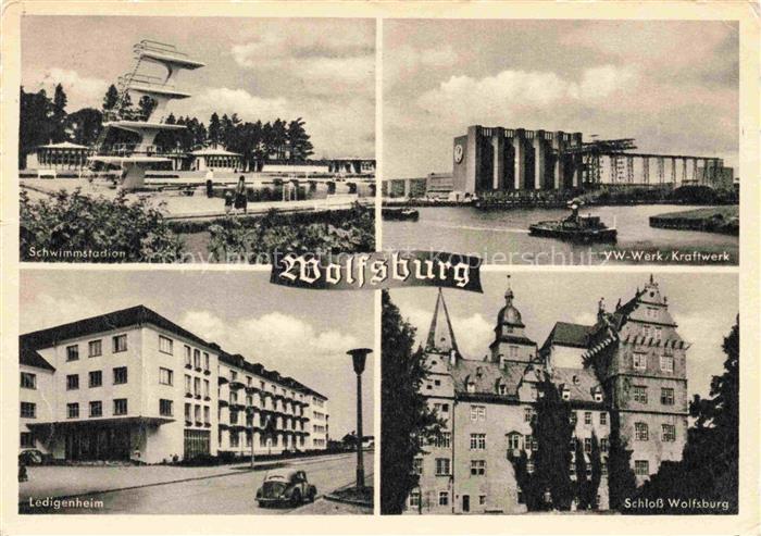 WOLFSBURG Schwimmstadion VW-Werk Kraftwerk Ledigenheim Schloss
