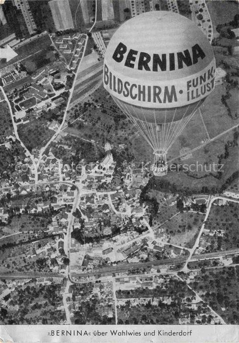 Wahlwies Stockach BW Jungfernfahrt des 1. Deutschen Kinderdorf Freiballons Berni