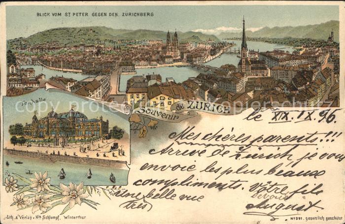 Zuerich Tonhalle Stadtansicht