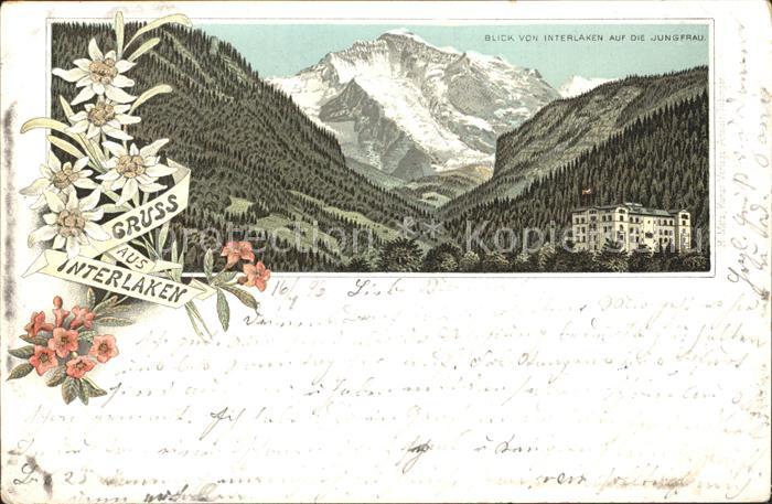 Interlaken BE Blick von Interlaken auf die Jungfrau