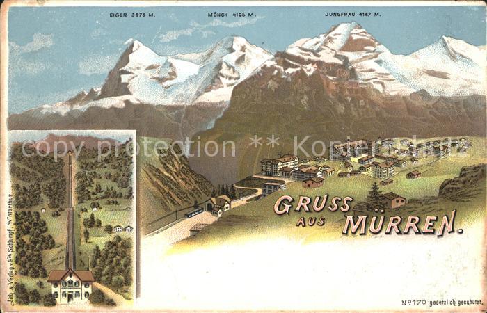Muerren BE Eiger Moench und Jungfrau