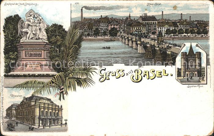 Basel BS Klein Basel Theater Spalentor Denkmal der Stadt Strassburg