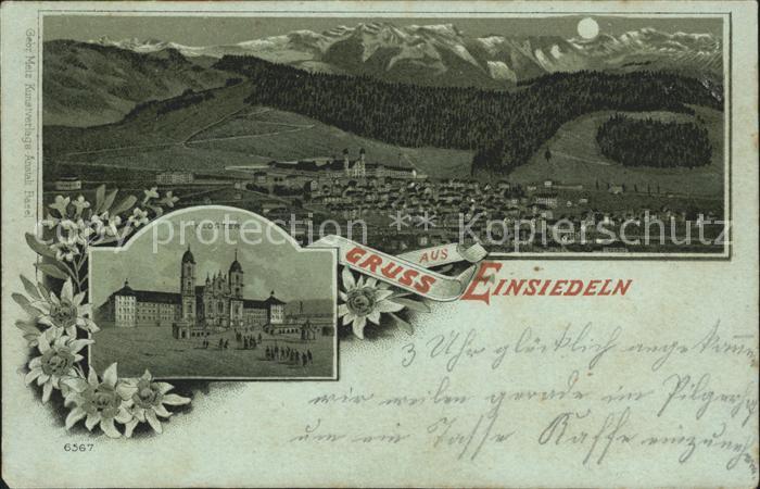 Einsiedeln SZ Totalansicht und Kloster