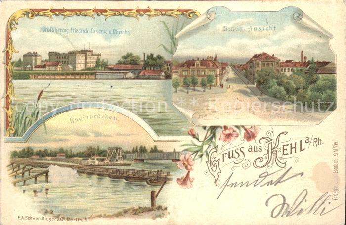 Kehl Rhein Stadtansicht Rheinbruecken