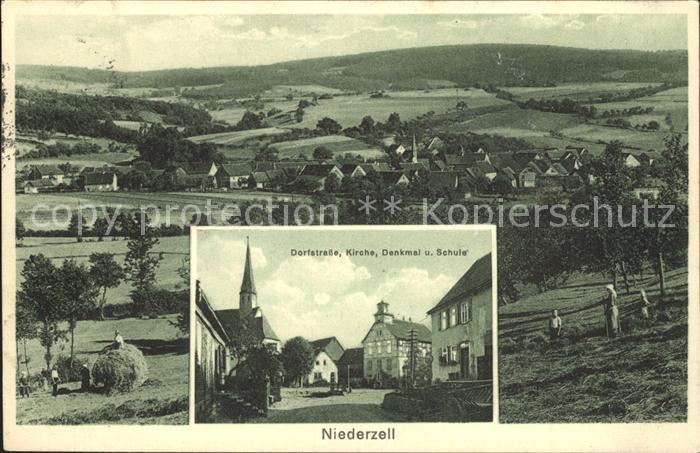 Niederzell Schluechtern Dorfstrasse Kirche Denkmal Schule