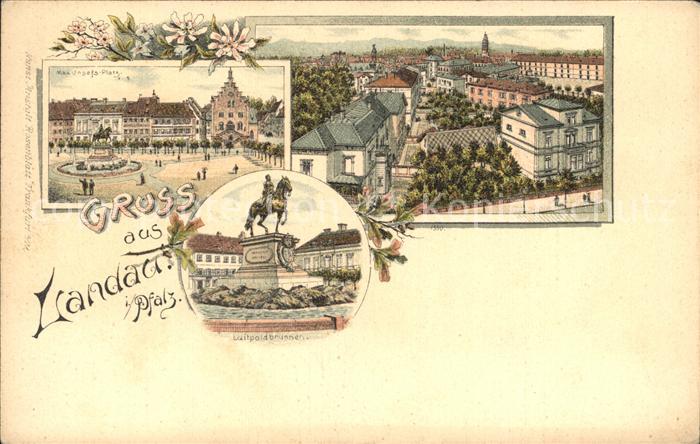 Landau Pfalz Stadtansicht Brunnen