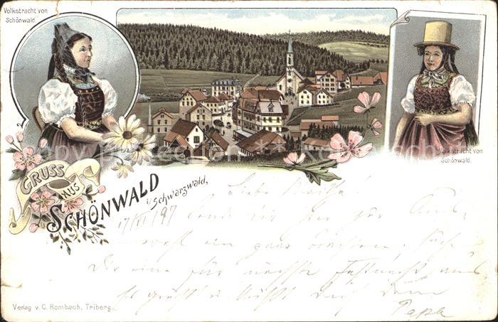 Schoenwald Schwarzwald Volkstrachten Stadtansicht