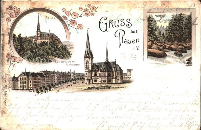 Plauen Vogtland Triebthal Schloss Kaiserstrasse Pauluskirche