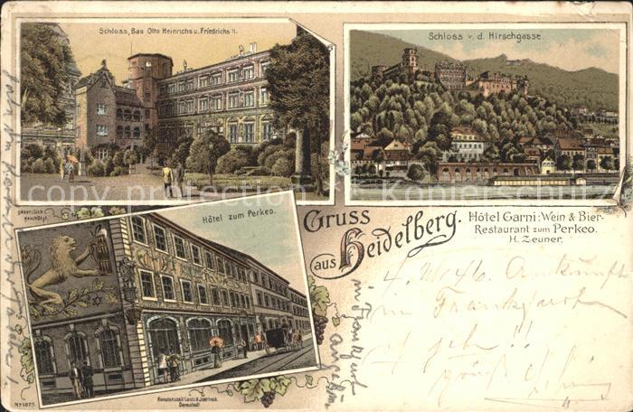 Heidelberg Neckar Schloss Hirschgasse Hotel zum Perkeo