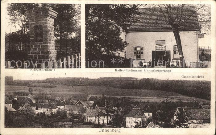 Unnenberg Kaffee- Restaurant Unnenbergerkopf Kriegerdenkmal