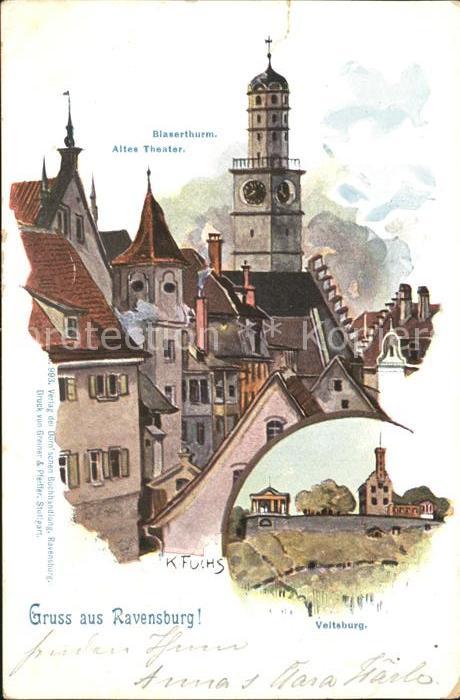 Ravensburg Wuerttemberg Veitsburg Blaeserthurm Altes Theater