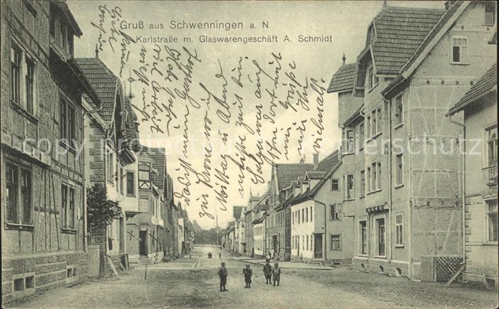 Schwenningen Neckar Karlstrasse mit Glaswarengeschaeft Schmidt