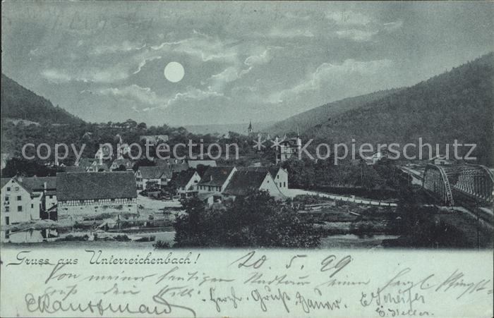 Unterreichenbach Calw Stadtansicht Mondschein