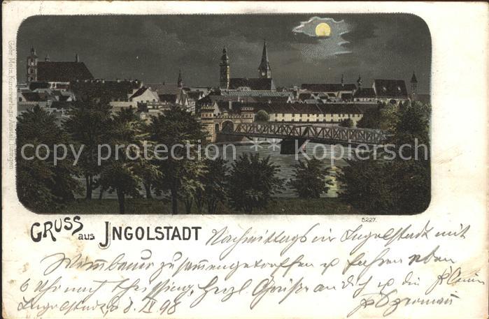 Ingolstadt Donau Stadtansicht Mondschein
