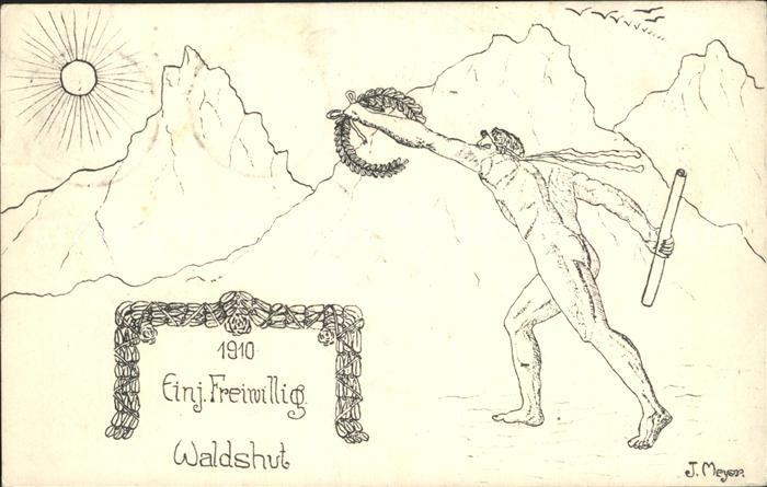 Waldshut Tiengen Rhein Schulkarte Kuenstler J. Meyer