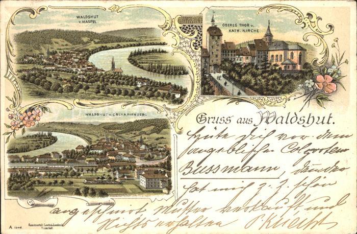 Waldshut Tiengen Rhein Calvarienberg Oberes Tor Katholische Kirche Litho Bahnpos