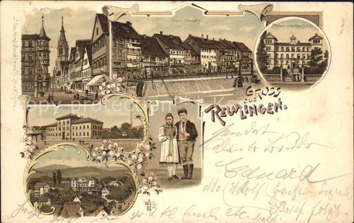 Reutlingen Obere Wilhelmstrasse Frauenarbeitsschule Webschule Litho