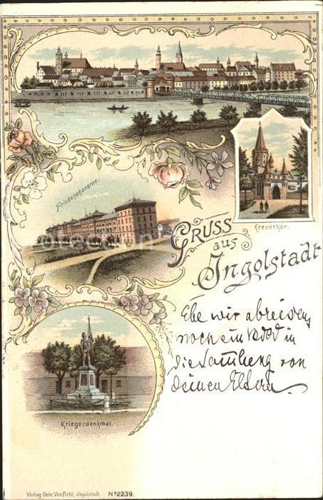 INGOLSTADT  CITY Friedenskarte Kriegerdenkmal Kreuztor