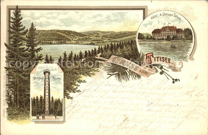 TITISEE Schwarzwald BW Hotel-Pension Titisee Hochfirst-Turm Litho