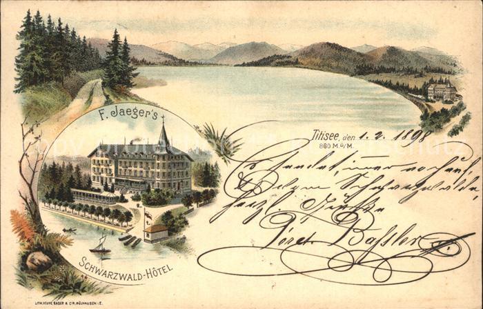 Titisee Schwarzwald-Hotel F. Jaeger's Litho