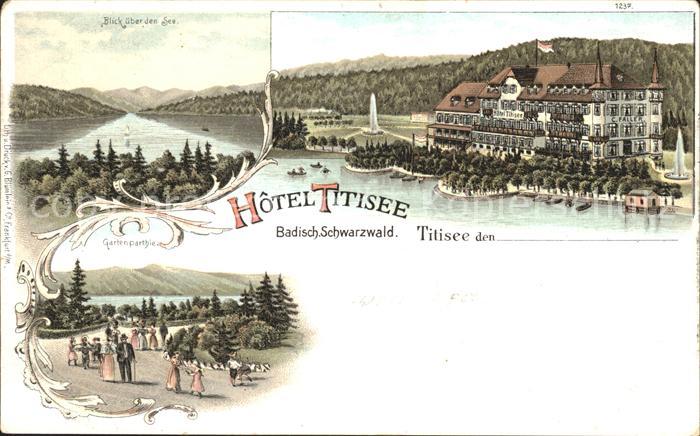 TITISEE Schwarzwald BW Hotel Titisee Gartenpartie Litho