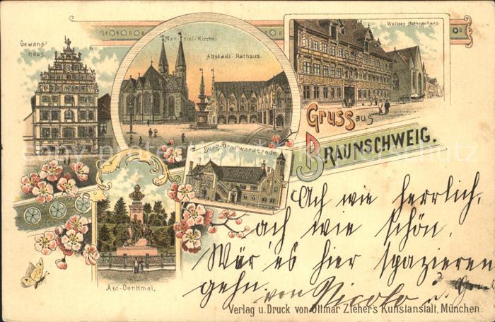 BRAUNSCHWEIG  CITY Wolters Hofbrauhaus Burg Dankwarderode Litho